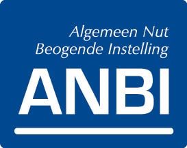 Het blauwe ANBI-logo: Algemeen Nut Beogende Instelling