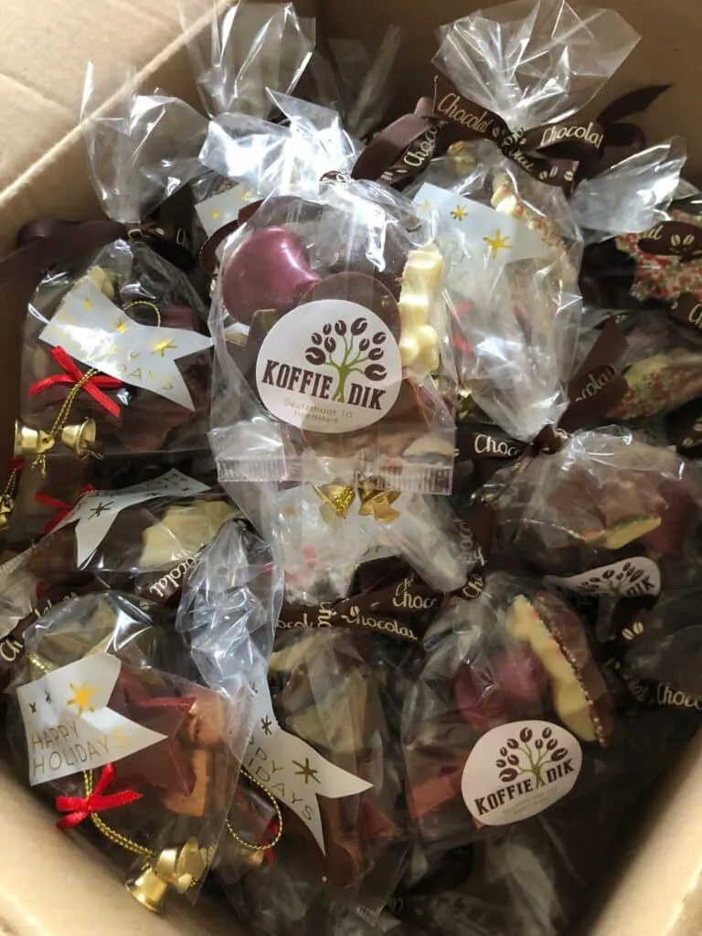 Zakjes kerstbonbons van Koffie Dik